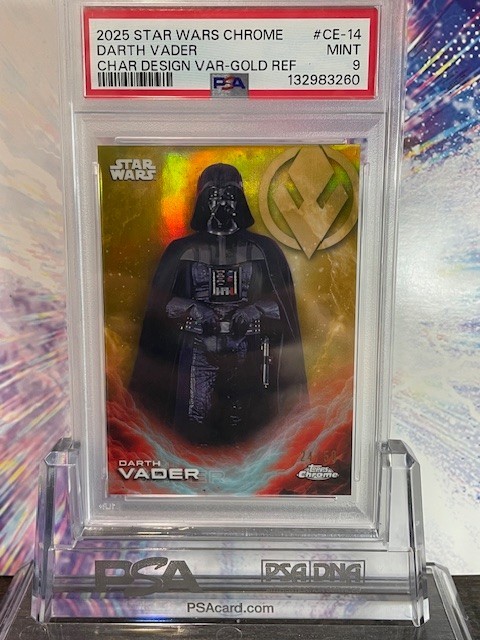 2025 Star Wars Topps Chrome Darth Vader #CE-14 Gold Refractor /50 🔥PSA 9🔥