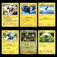 6x Zebstrika Blitzle Lot 48 Black White Next Destinies Pokemon Cards Collection