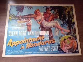 APPOINTMENT IN HONDURAS 1953 BRITISH QUAD POSTER GLENN FORD ANN SHERIDAN