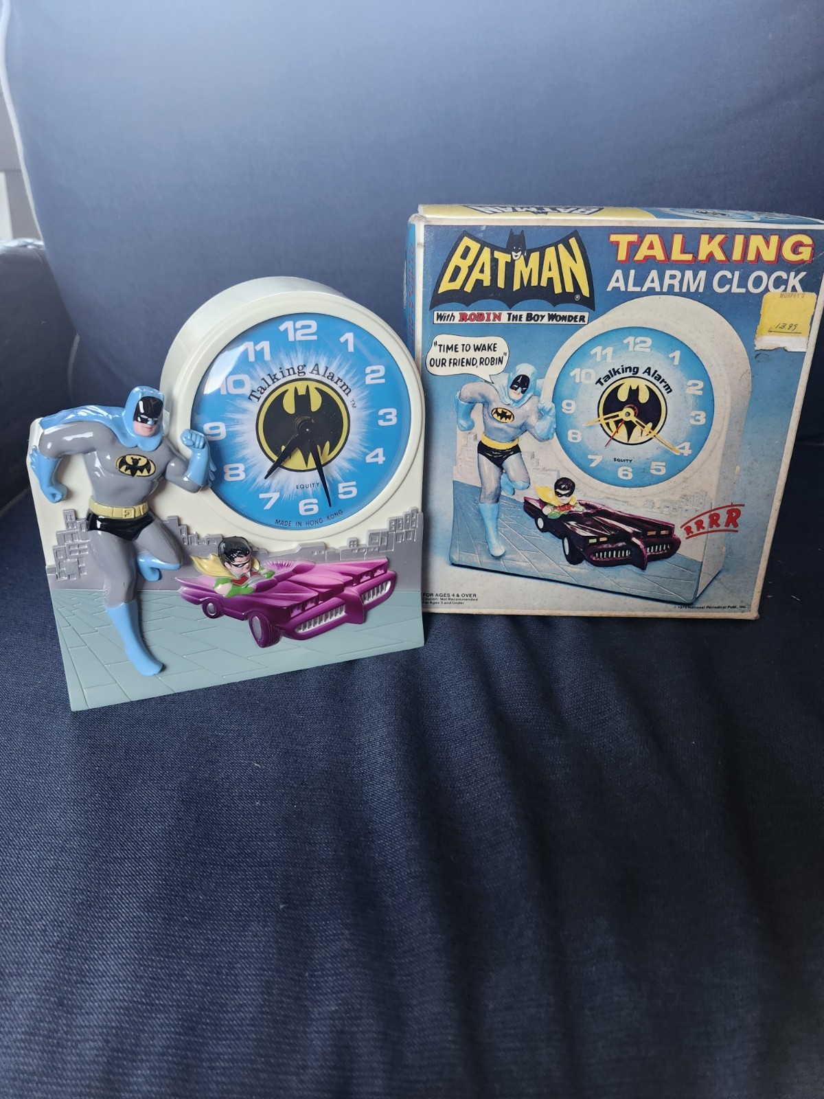Working 1974 Batman & Robin Janex Talking Alarm Clock W/box. Jumpin Jehosephat!
