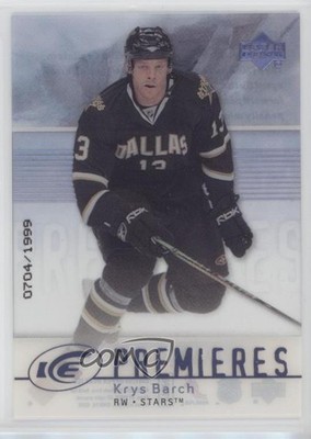 2007-08 Upper Deck Ice Premieres 704/1999 Level 1 Krys Barch #116 Rookie RC 7l6