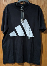 Men's Adidas Big Logo Essential Short Sleeve T-Shirt sz M JE8945 Black -5795