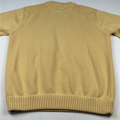 Pull homme vintage Eddie Bauer taille S jaune col rond coton - Photo 3/10