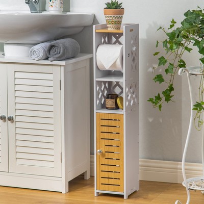 Holder Stand,Chrome Holder Behind Toilet Storage for Restroom Cabinet,Bathroo...