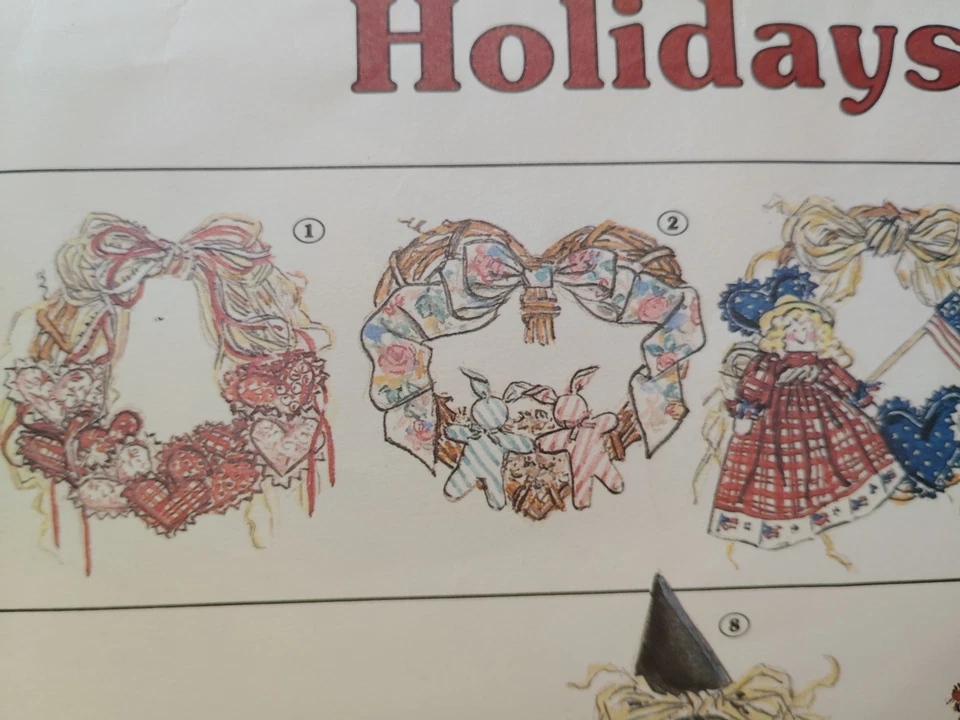 Sunrise Designs 232 Holidays Home Decor Craft Sewing Pattern Christmas Dolls UC - Image 3 of 4