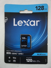 128GB SDXC Lexar High-Performance 800x UHS-I Memory Card C10 U3 V30 NEW SEALED