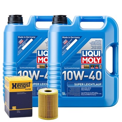Motoröl 10W40 LIQUI MOLY Super Leichtlauf 10L+HENGST Ölfilter