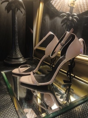 Yves St Laurent Pink LOGO Heels Size 38.5