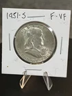 1951 S Franklin Half Dollar 90% Silver Coin Exact Coin Shown