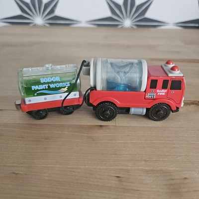Thomas Train & Friends Sodor Fire Water Tanker & Paint Works Tanker Cart 
