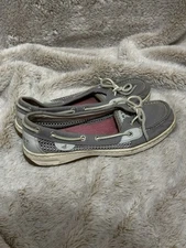 Sperry Boat Shoes Gray Women’s Size 7 Nautical Fisherman Preppy School Beach