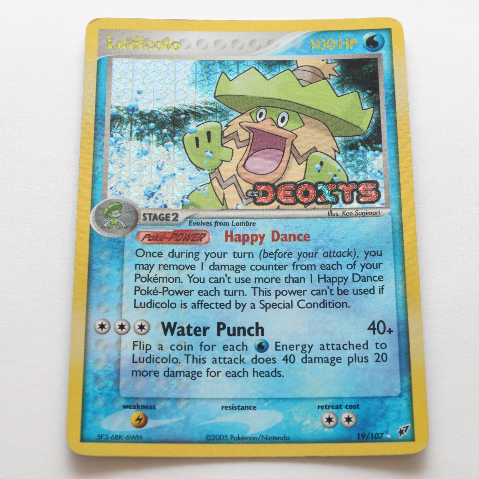 Ludicolo (19/107) EX Deoxys Stamped Reverse Holo Rare English Pokemon TCG Card