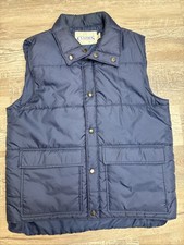 Vintage Classics Blue Puffer Button Up Vest Men s L