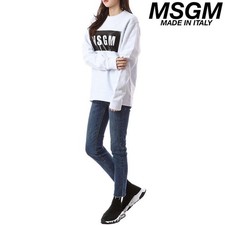 MSGM Womens Long Sleeve Box logo print design...