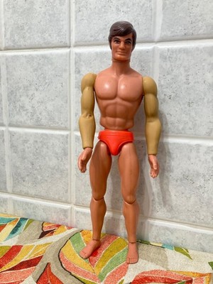 BIG JIM MATTEL VINTAGE ORANGE SLIP OFFENE HÄNDE HONGKONG 1971 MIT DEFEKT.