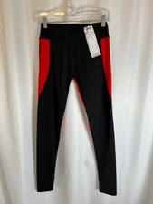 Yoga Pants Leggings Black W/ Red Or Rose Heart Stretch Workout Pants High Waist