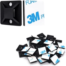 3/4" Zip Tie Mounts - 60 PCS Self Adhesive Cable Tie Mounts Wire Cable Anchors