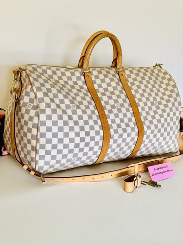 Louis Vuitton Damier Azur Keepall 55 Bandouliere Duffle