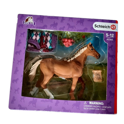 Schleich - English Thoroughbred Horse with Blanket Set (42360)  Kids 5-12 Boxed