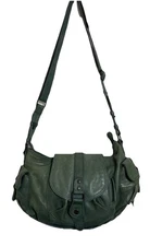 AUNTS & UNCLES green Leather Bag Detailed With Pockets GOOD.CON