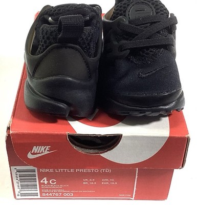 Nike Little Presto Size 4C Toddler Shoes Sneakers  Black 844767-003 New In Box