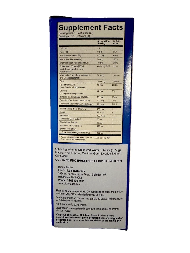 LivOn Laboratories Lypo-Spheric B Complex Plus 30 упаковок - Изображение 4 из 4