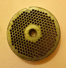 Manual Meat Grinder Grinding Plate Disc, Metal Silver Attachment Included