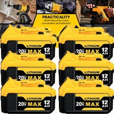 Pack 12.0AH For DeWalt 20V 20 Volt Max XR Lithium Ion Battery DCB206-2 DCB205-2