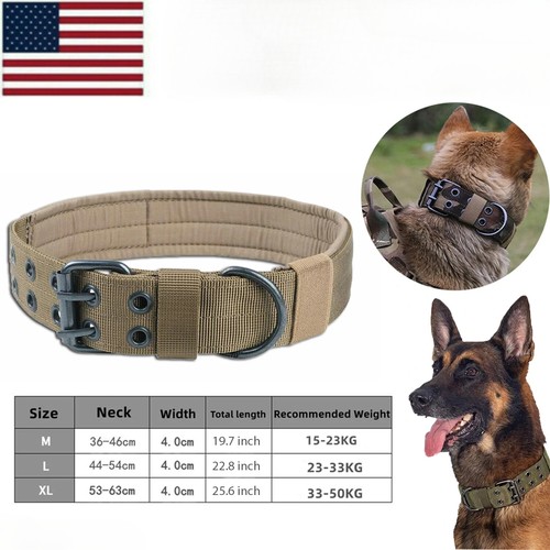 Collare cane grande nylon resistente tattico largo 2" K9 militare con fibbia in metallo - Foto 2 di 24