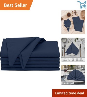 Cotton Napkins Set of 6 18x18 Inches Washable Soft Absorbent Wedding Dinner