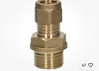 1/2'' BSP Stecker x 10mm KLEMMVERSCHRAUBUNG KUPFER MESSING ROHR ROHR ADAPTER REDUZIERSTÜCK