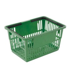 Plastic Shopping Basket with Plastic Handle Standard 17"L X 12"W X 9"H Green Lot