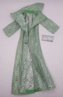 Barbie Clone Doll Green/Silver Metallic Long Coat & Purse Vintage 1960s