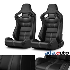 Universal Pvc Leather Reclinable Viper-series Black Racing Seats Car Seats Pair Universal Pvc Leather Reclinable Viper-series Black Racing Seats Car Seats Pair