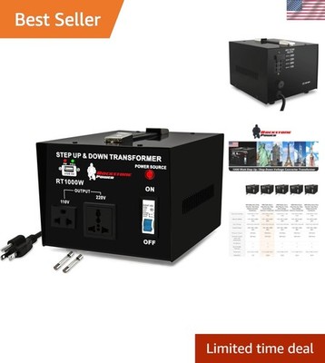 1000W AC Voltage Converter - Step Up/Down with USB &  Certification