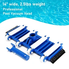 Heavy Duty Pool Vacuum Head with Wheels & Aluminum Handle - Effortless Cleaning