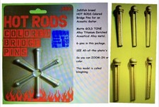 Hot Rods Acoustic Guitar Bridge Pins, Metal Alloy Bridge Pins GOLD TONE