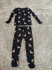 Kyte Baby Bamboo Black Reindeer Two Set Pajamas 18-24 Months Christmas Holiday