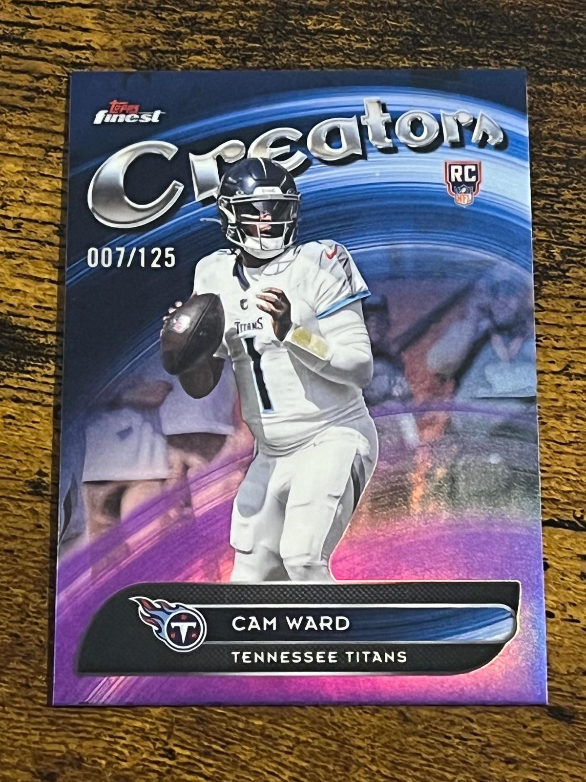 2025 Finest #CR-29 Cam Ward Creators Purple Refractor #/125 Rookie RC