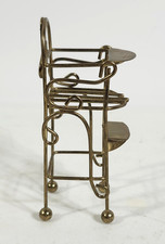 Vintage Miniature Brass Baby High Chair 1:12 Dollhouse Furniture