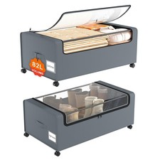 12 inch Under the Bed Storage Bins with Clear Lid, Under Bed Storage Containe...