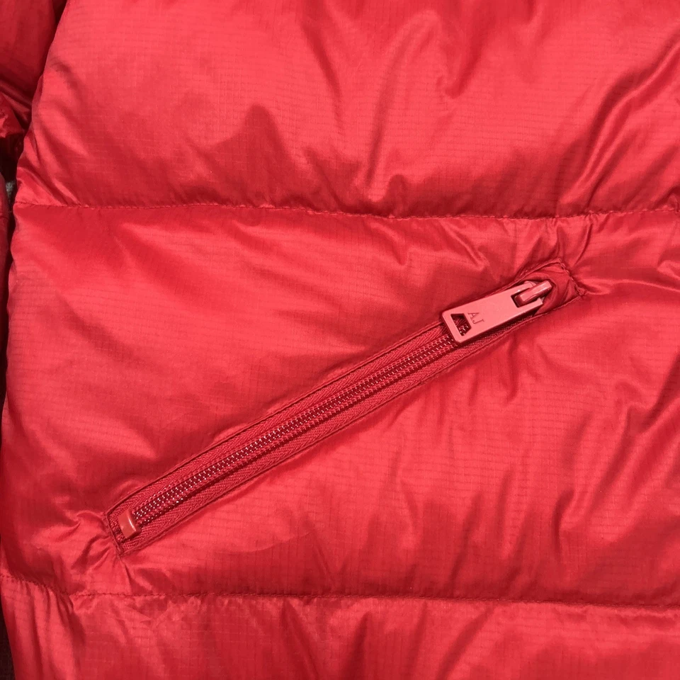 Armani Jeans Duck Down Puffer Jacket Sz 56 XL Zip Snap Red Bomber Authentic - Image 3 of 4