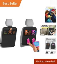 Secure Durable 19"x27" Car Back Seat Organizers, Waterproof Kick Mats - 2-Pack