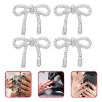 30 StüCk Silberne Bogen-Nagel-Charms, Hohle 3D-Nagelstecker, Schleife,