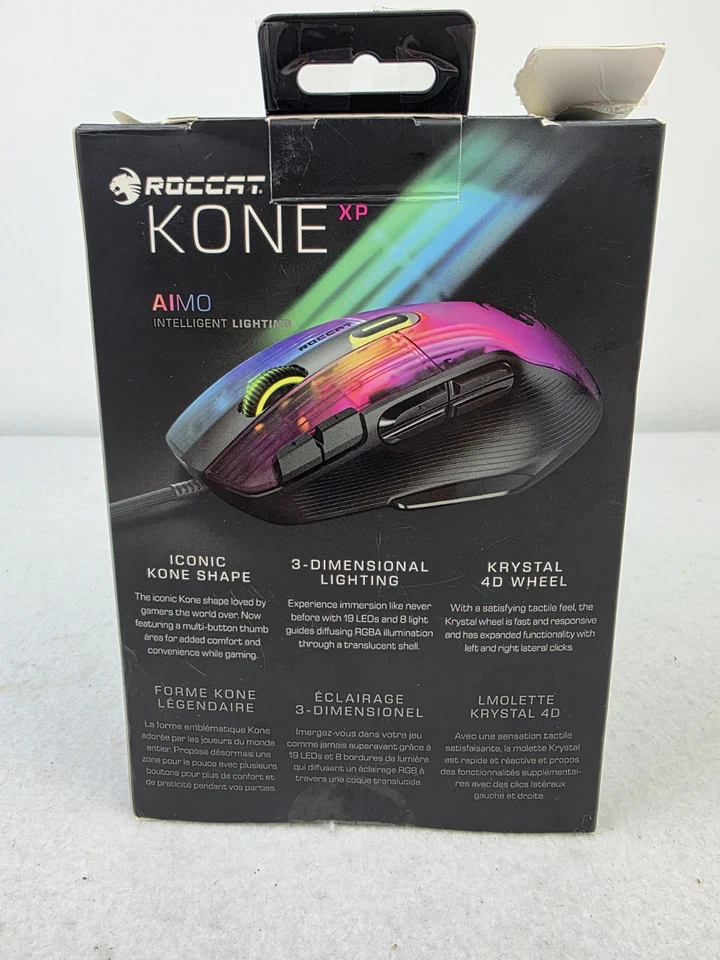 Roccat Kone XP RGB Gaming Black Mouse Wired (ROC-11-420-01) 3D Lighting 4D Wheel - Image 3 of 4