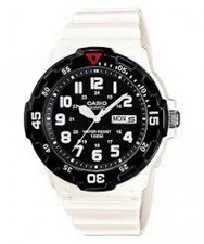 Casio MRW-200HC-7BV Analog Mens Watch 100m WR Day Date Resin White Band New