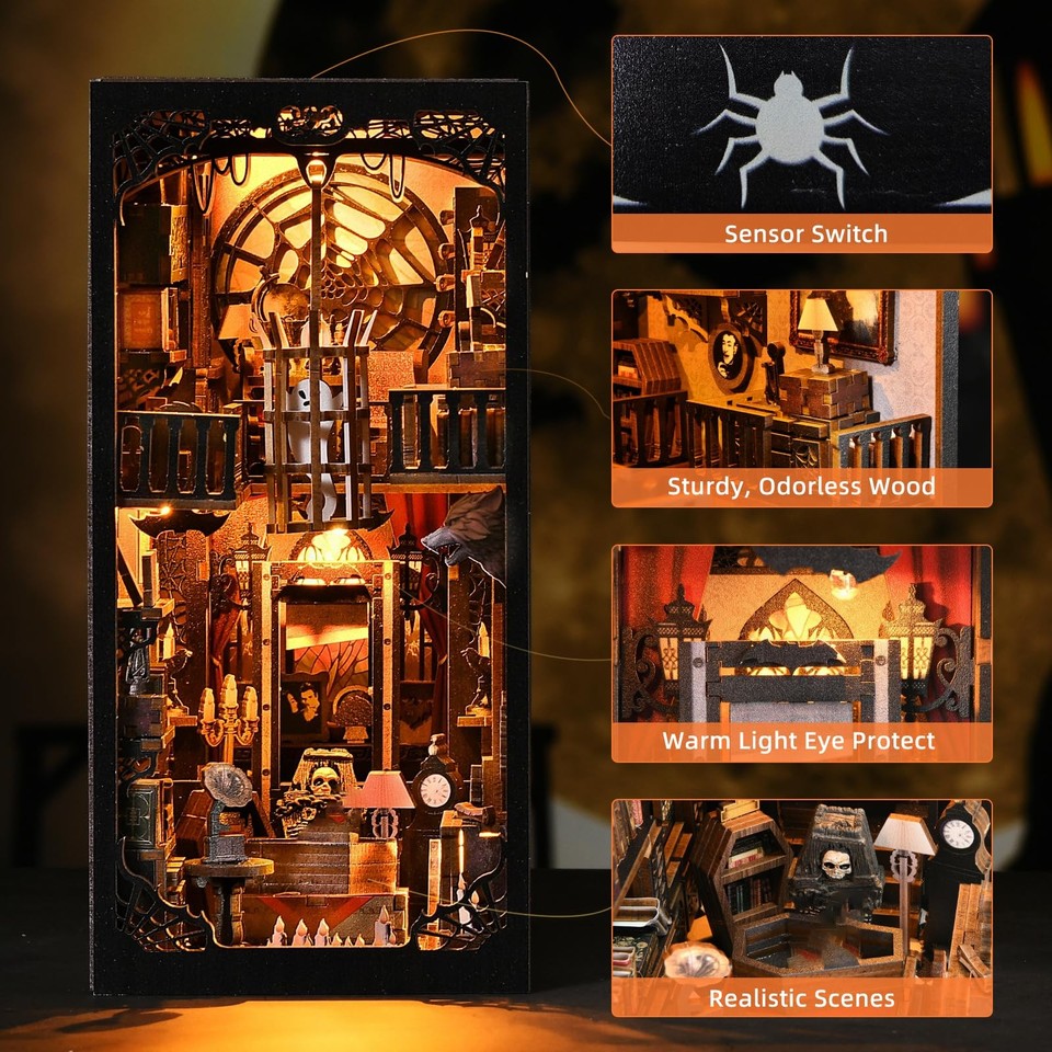 ETKVR Book Nook Kit - Miniatuurhuis Poppenhuis voor Volwassenen, DIY 3D ETKVR Book Nook Kit - Miniatuurhuis Poppenhuis voor Volwassenen, DIY 3D