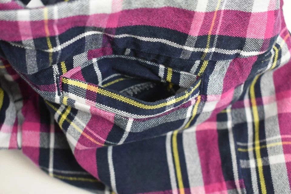 Pantalones Cortos Banana Republic Juniors Rosa A Cuadros Cremallera Botón Frontal Cortar Bolsillo Talla 2 Foto 4 de 4