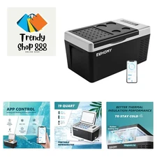 12 Volt Refrigerator, 19QT18L Compressor Electric Cooler APP Control, Car Fri...