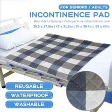 Washable Urine Mat Elder Incontinence Pad Bed Protector Breathable Waterproof